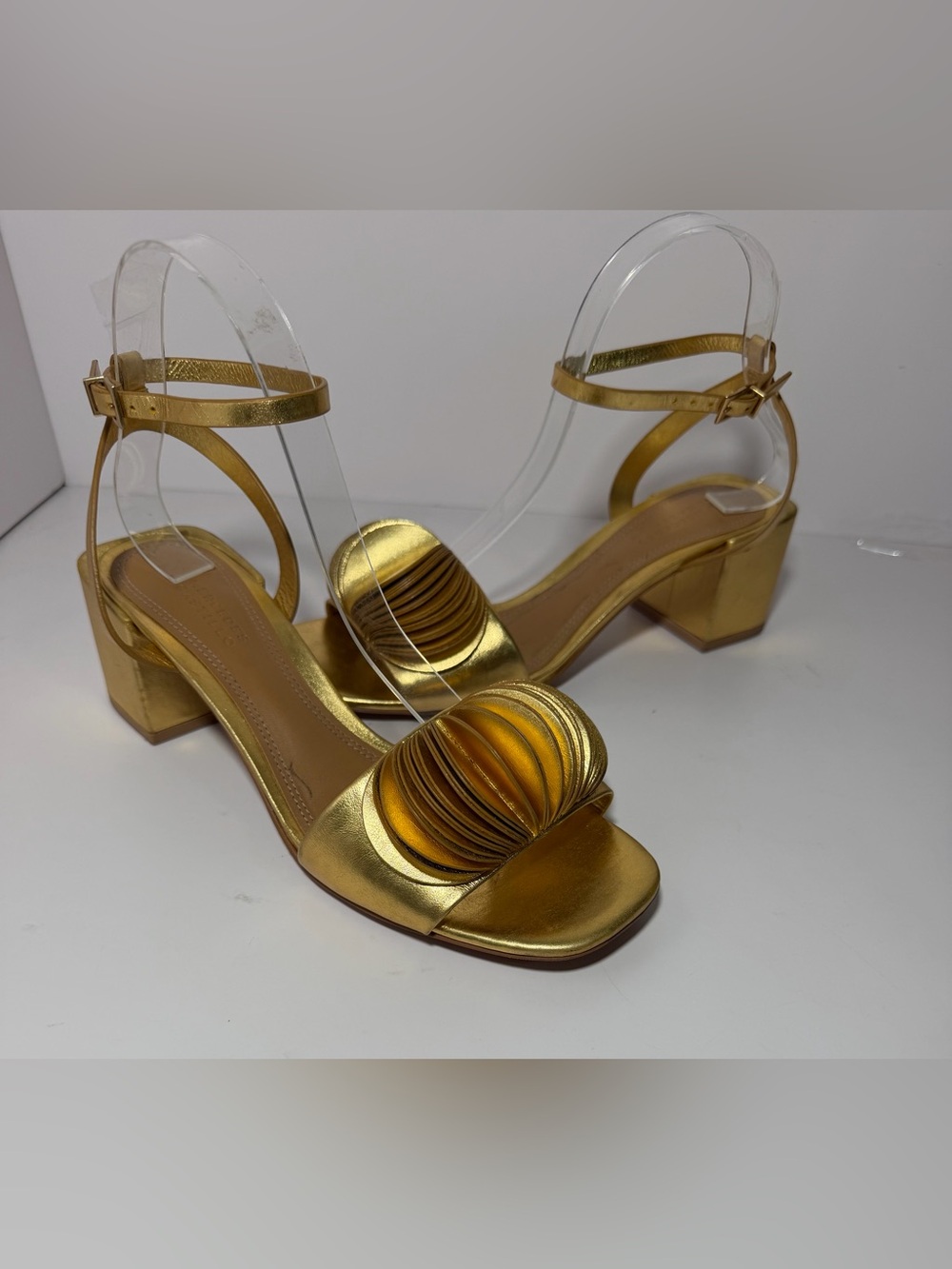 Mercedes Castillo Leather Trim Embellishment Sandals Size: 8.5